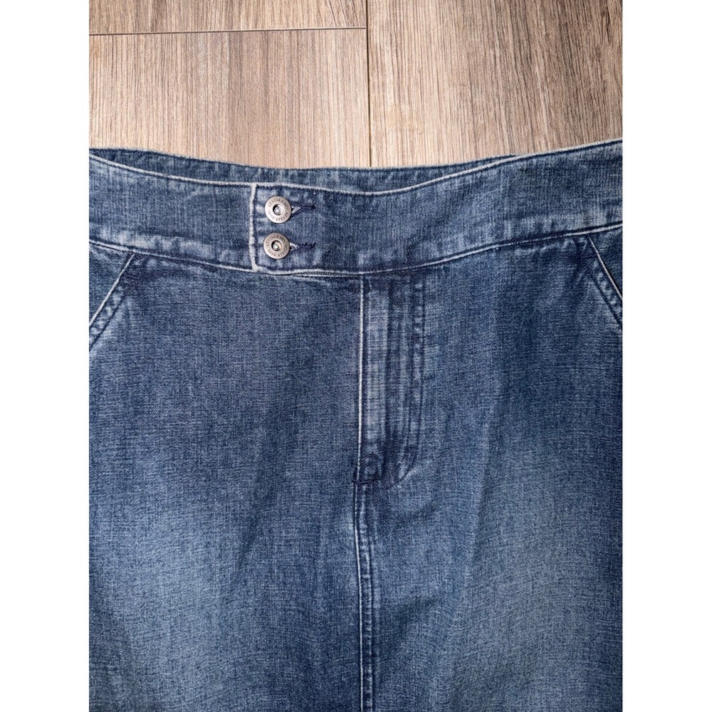 Vtg Liz‎ Claiborne Lizwear Jeans Denim Maxi Skirt Cotton Cottagecore Slit 6 K2 - Picture 6 of 9
